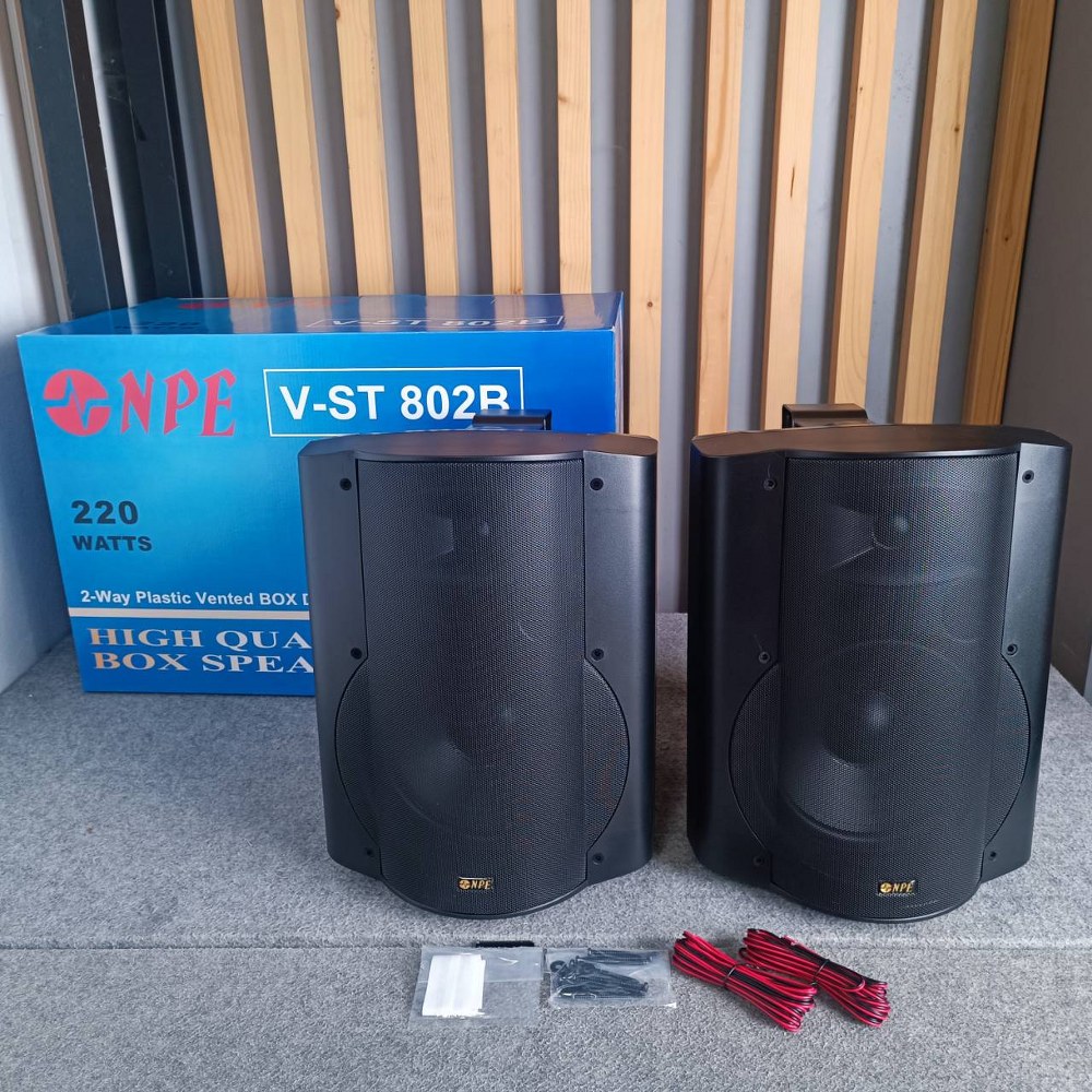 1คู่ ตู้ลำโพง พร้อม ขาแขวนผนัง8นิ้ว NPE V ST802B ตู้ลำโพงแขวน v-st802 8นิ้ว V-ST802B ตู้ ลำโพง ติดผนัง เอไอ-ไพศาล
