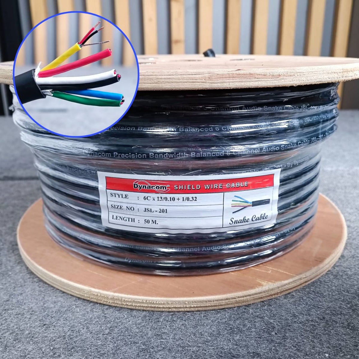 ล้อ50เมตร สายมัลติคอร์ 6คอร์ JSL-201(เมตร) สีดำ ล้อ50เมตร สายสัญญาณเสียง สาย6คอร์ JSL201 JSL 201 Multicore Cable เอไอ-ไพศาล