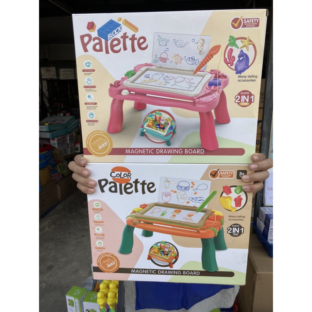 669-25-26 ของเล่นโต๊ะตัวต่อพร้อมกระดานวาดเขียน ชุดละ