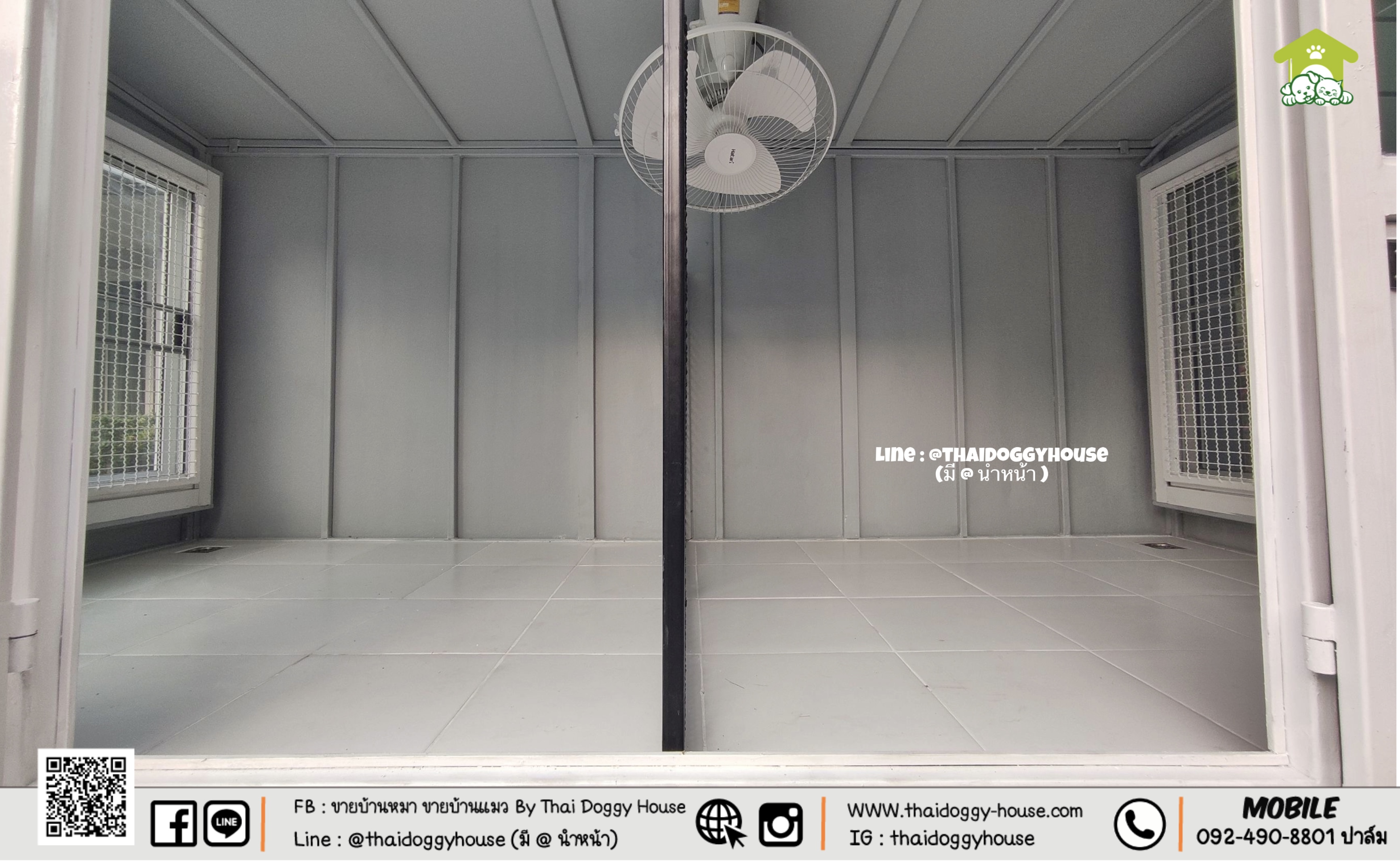 บ้านหมา บ้านแมว " 𝑩𝒐𝒙 𝑺𝒕𝒚𝒍𝒆 " 🐕🦺🐈 สามารถกั้นห้องเพิ่มได้เป็น 2 ห้อง 😁 แบบกระจกรองรับการติดแอร์ ❄️
