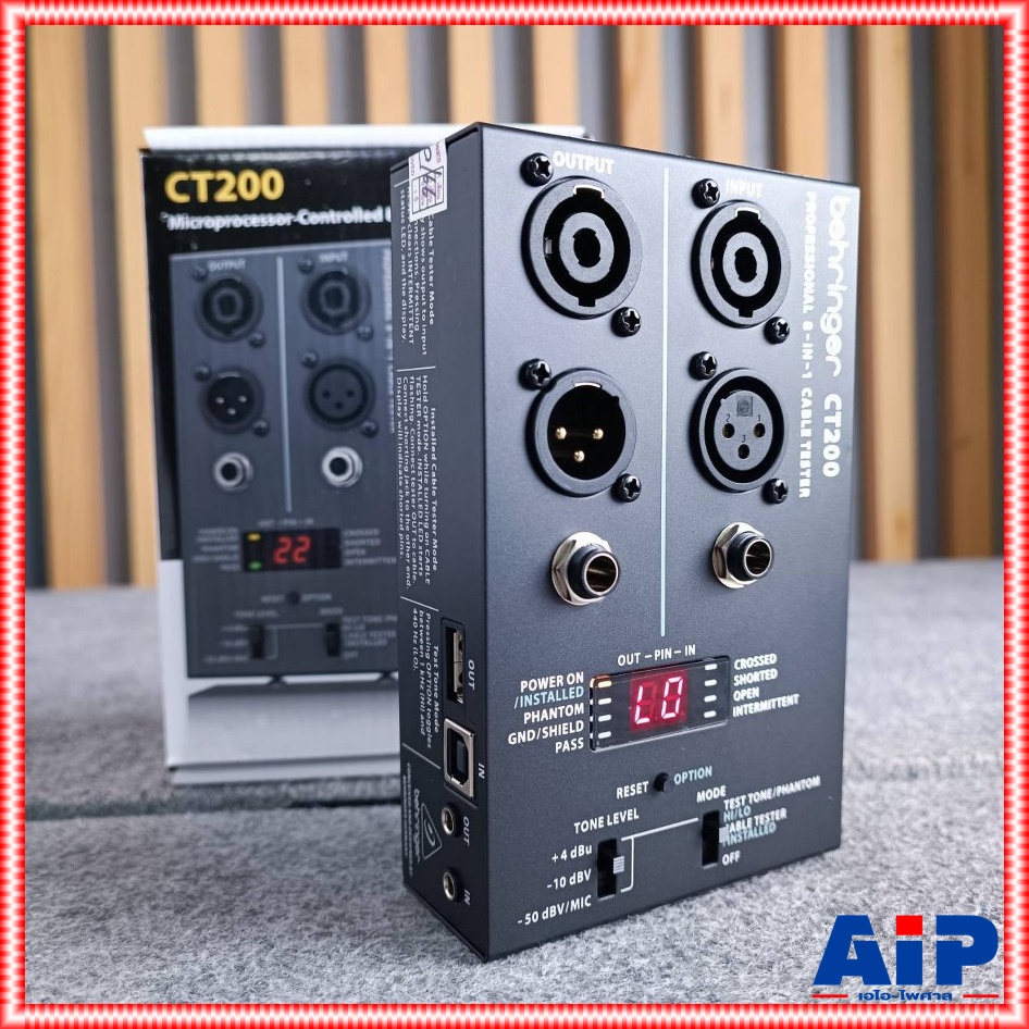BEHRINGER CT-200 CABLE TESTER เครื่องเช็คสายสัญญาณ เครื่องวัดสายสัญญาณ แบบ 8-in-1 เครื่องทดสอบสายเคเบิล CT 200 CT200 เอไอ-ไพศาล