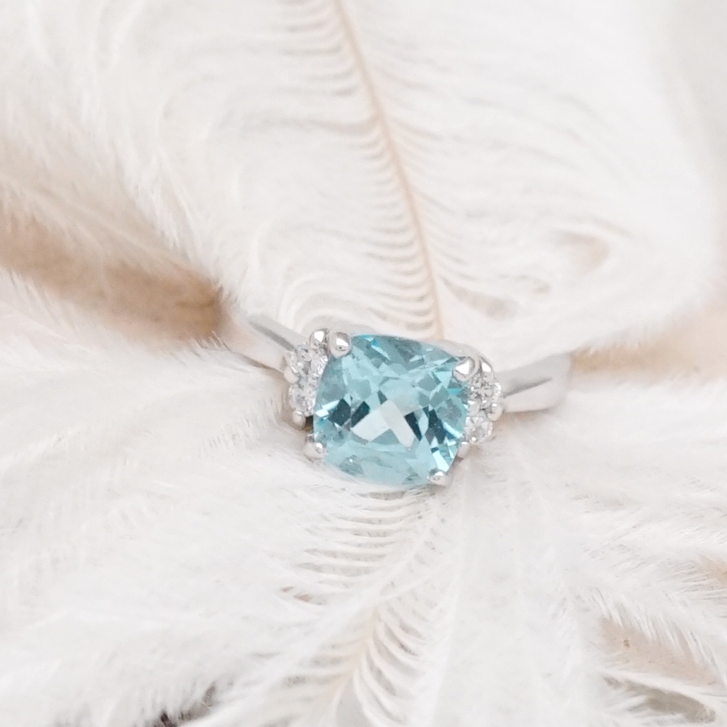Artisan by NK - แหวนเงิน แท้ ฝังด้วยพลอย บลูโทแพซ แท้ (Silver Ring with Natural Blue Topaz)