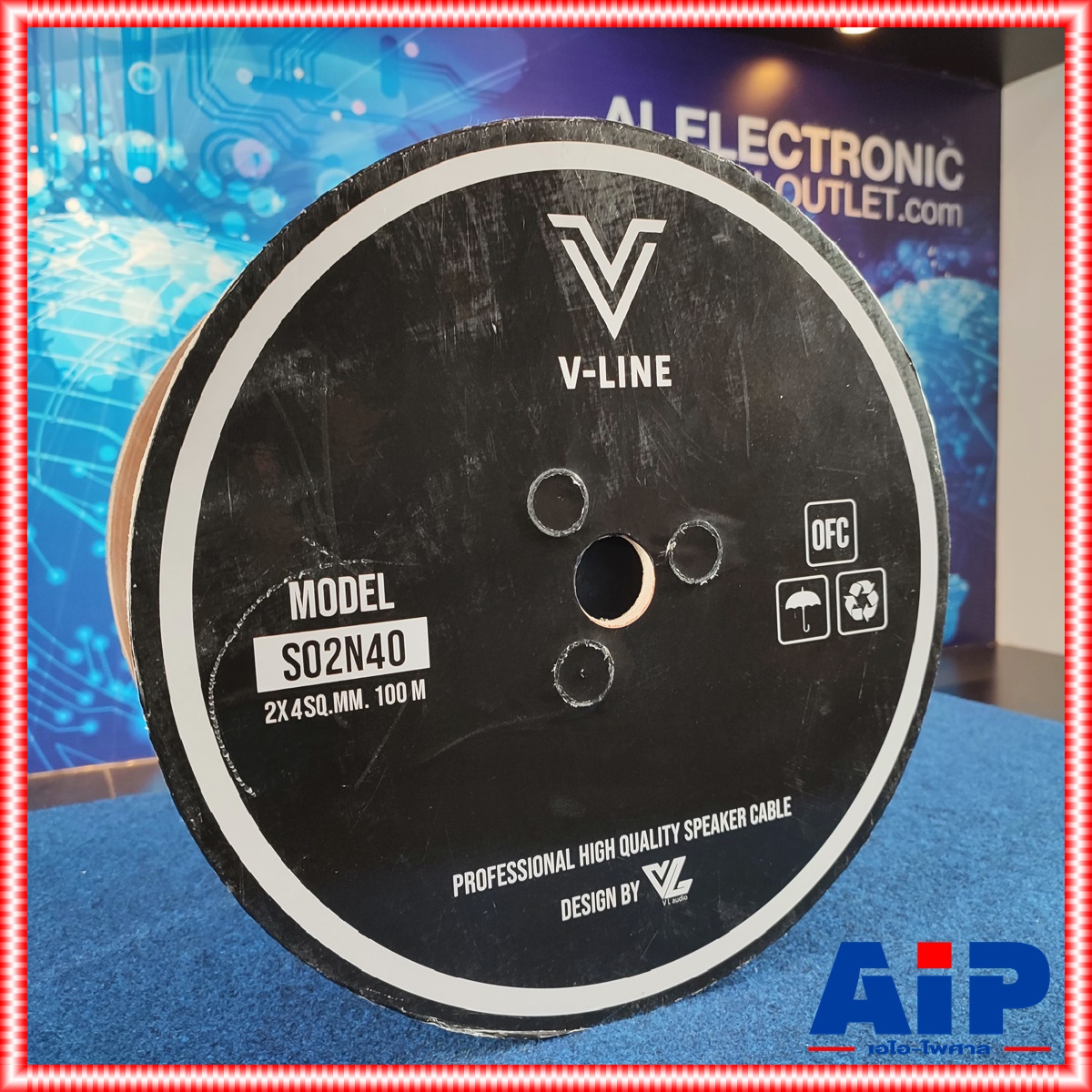 ขด100เมตร เมตรละ V-LINE S02N40 สายลำโพง2X4mm V Line สายลำโพง2คอร์ สายลำโพง4MM. สายลำโพง VLINE VL S 02 N 40 S 02N40 เอไอ-ไพศาล