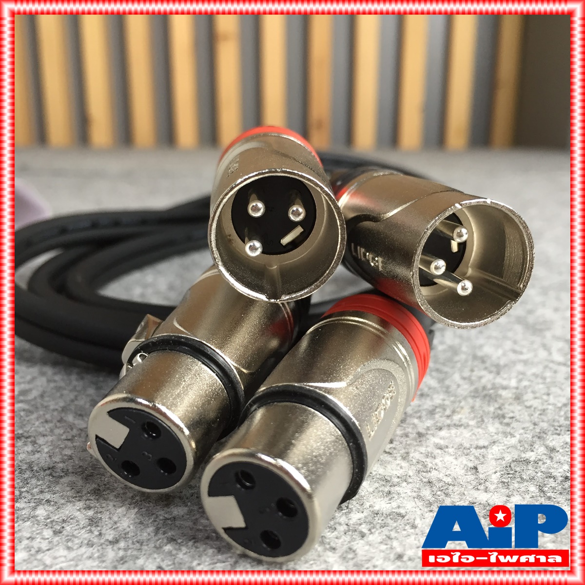 สายคู่ข้างละ2หัว 2เมตร LIDGE YM-710 สาย CANNON ผู้ - CANNON เมีย x2 สายดำ YM 710 YM710 สายสัญญาณเสียง XLR ผู้ ออก XLR เมีย ข้างละ2หัว สายสัญญาณ