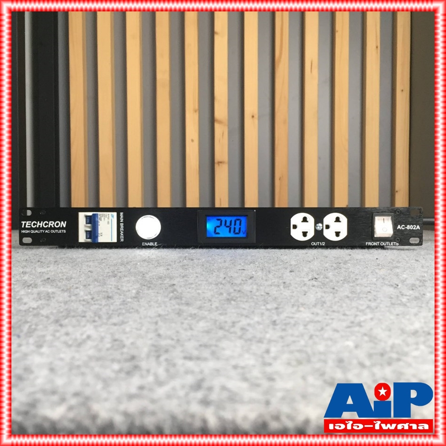TECHCRON AC802A ปลั๊กไฟ 1U ปลั๊กขาว AC802 จอสีน้ำเงิน AC-802 ปลั๊กไฟใส่แร็ค AC 802 A ปลั๊กไฟภาคสนาม ปลั๊กไฟใช้กับเครื่องเสียง