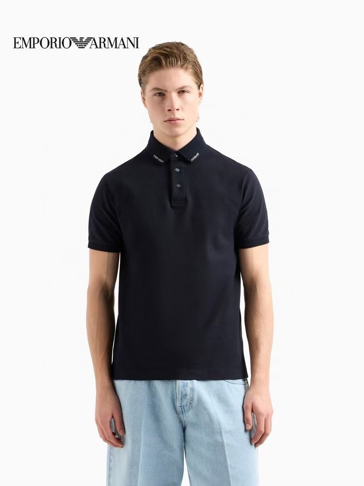 **do** เสื้อคอโปโล Armani JERSEY POLO SHIRT WITH LOGO COLLAR มี 3 สี สินค้าใหม่ ของแท้