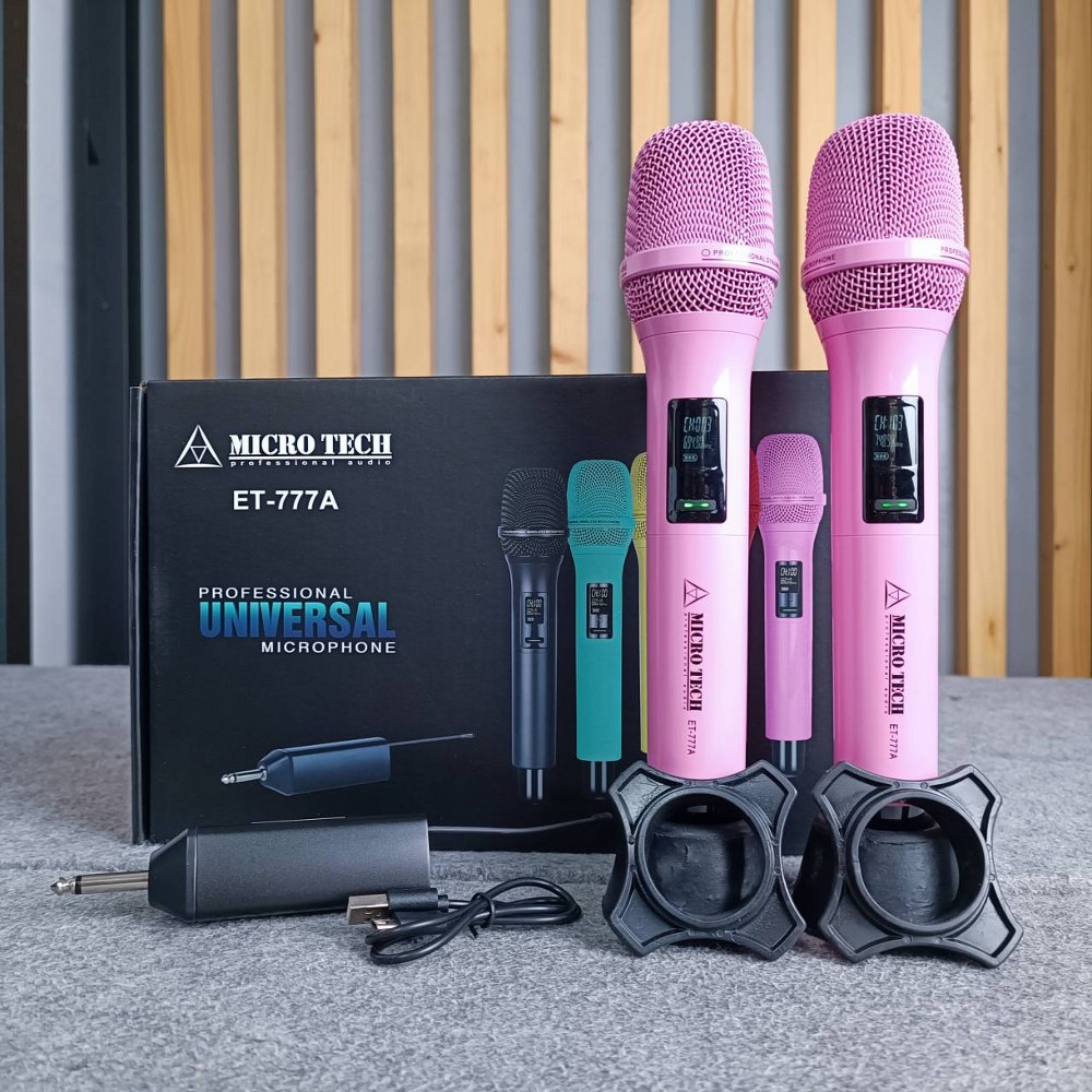 มี 4 สีให้เลือก MICROTECH ET-777A ไมค์ลอย ถือคู่ UHF เครื่องรับเล็ก เขียว / เหลือง / ส้ม / ชมพู ET 777A ET777A ไมค์ลอยมือถือคู่UHF ไมโครโฟนแบบไร้สาย เอไอ-ไพศาล