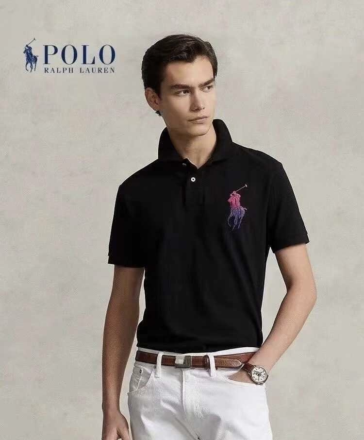 **do**เสื้อคอโปโล Ralph Lauren ปักม้าสีชมพูฟ้า สินค้าใหม่ ของแท้