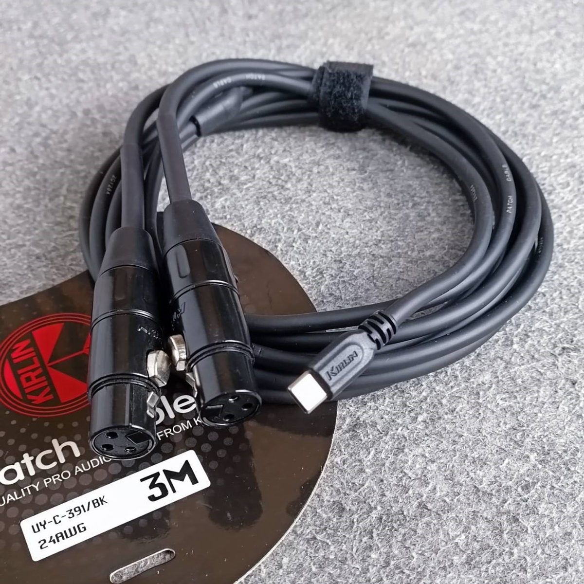 3เมตร KIRLIN UY-C-391 BK สาย USB type C ออก XLR เมีย x2 สายสัญญาณเสียง type C - J.XLRx2 เอไอ-ไพศาล