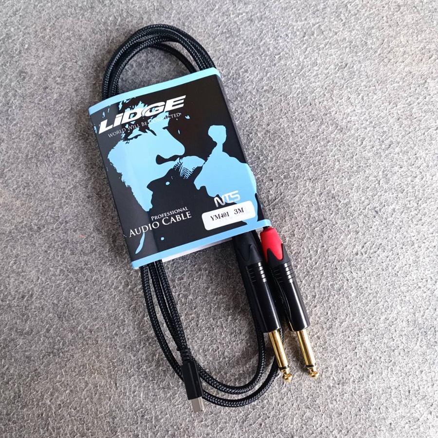 ยาว3เมตร LIDGE YM-401 3เมตร สาย USB TYPE-C ออก PHONE MONOx2 สายสัญญาณเสียง type C - mic mono เอไอ-ไพศาล