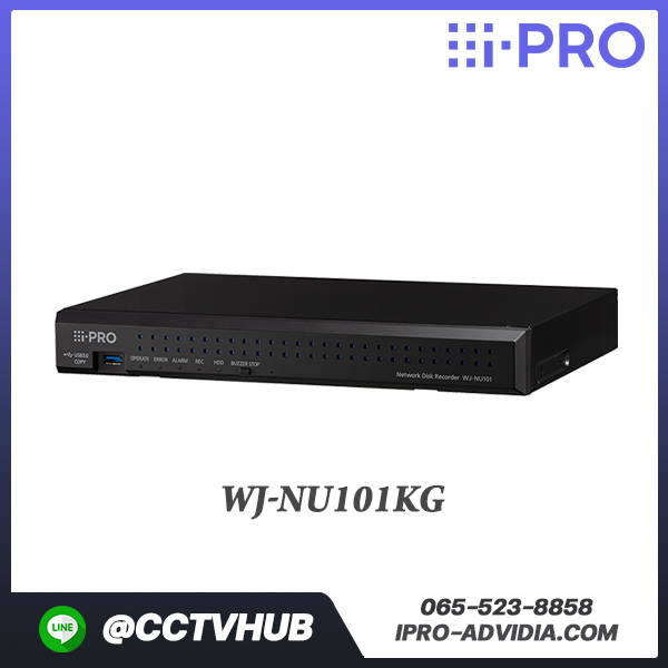 เครื่องบันทึก i-PRO NU-Series รุ่น WJ-NU101KG 4CH NVR for H.265 and H.264, with PoE switch, 1HDD slot