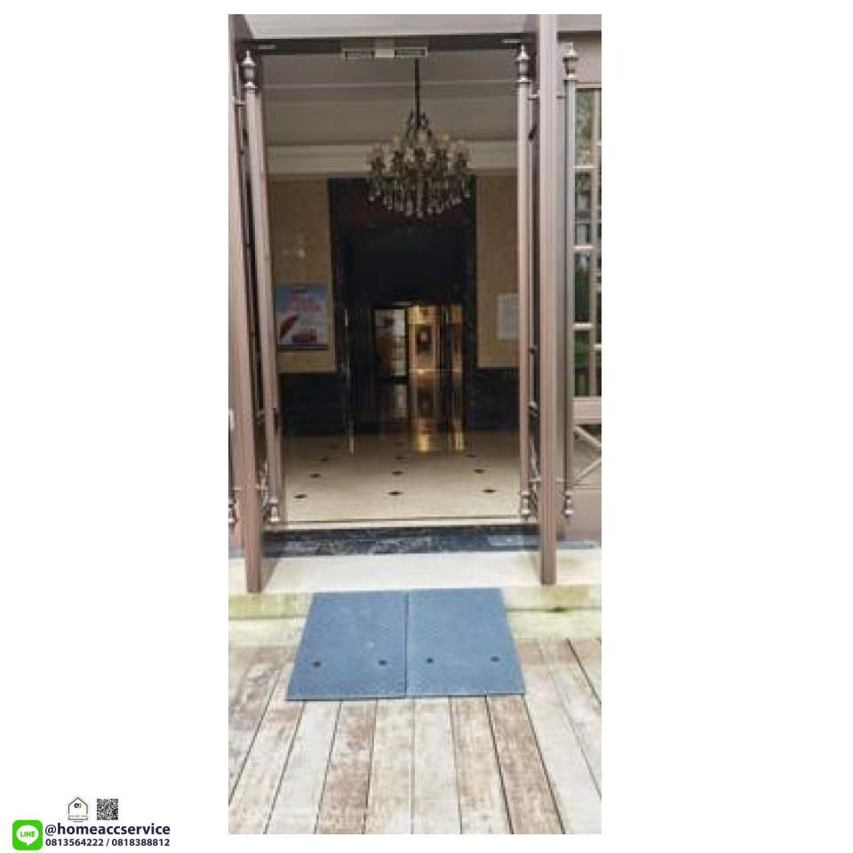 ทางลาดยางปีนฟุตบาท รวมสูง 26ซม. 16+ส่วนเสริม11(-1ซม.) ลาด 135ซม. กว้าง 50ซม. หนัก 44kg - Rubber Ramp with Extention 26x135x50 cm (16+10) 44kg