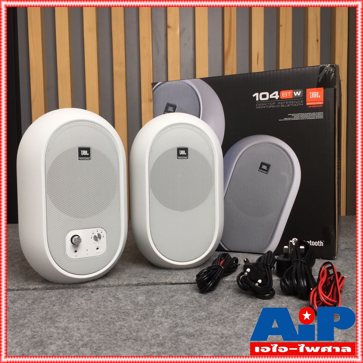 ฟรีค่าส่ง ตู้ลำโพงมอนิเตอร์สีขาว JBL control104W-BT มีบลูทูส 104-BT ตู้ลำโพงมอนิเตอร์สตูดิโอ ขนาด 4.5 นิ้ว 60 วัตต์ คลาส D +++
