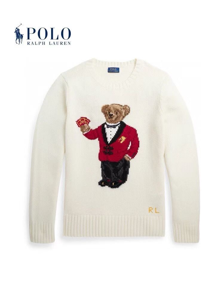 **do** เสื้อ Ralph Lauren polo bear ผ้าแคชเมียร์ที่นุ่มมาก หมีสวยมีทอลายนูน สินค้าใหม่ ของแท้