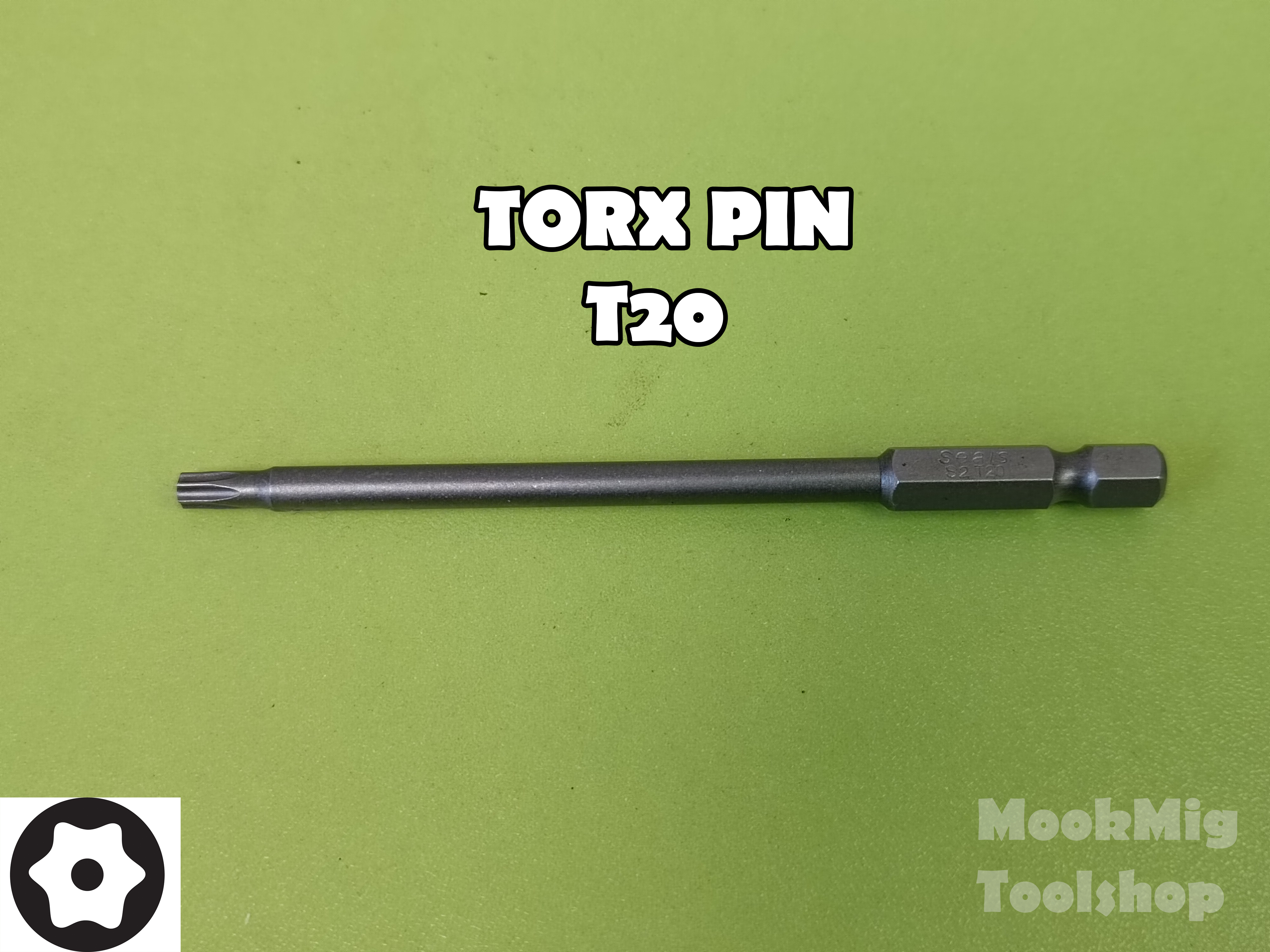 ไขควงหัวดาว Torx , Torx pin security torx แบบมีรู แบบตัน สำหรับใช้กับสว่าน เข้าที่แคบ ก้านยาวพิเศษ 100มม เหล็ก S2 ขายเป็นตัว