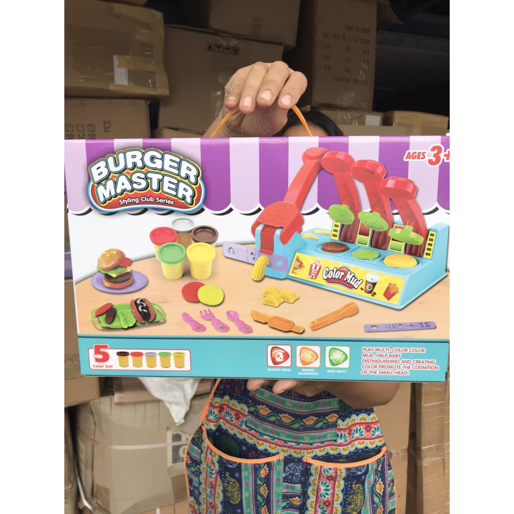 9903A ของเล่นเด็กแป้งโดว์แฮมเบอร์เกอร์ กล่องละ