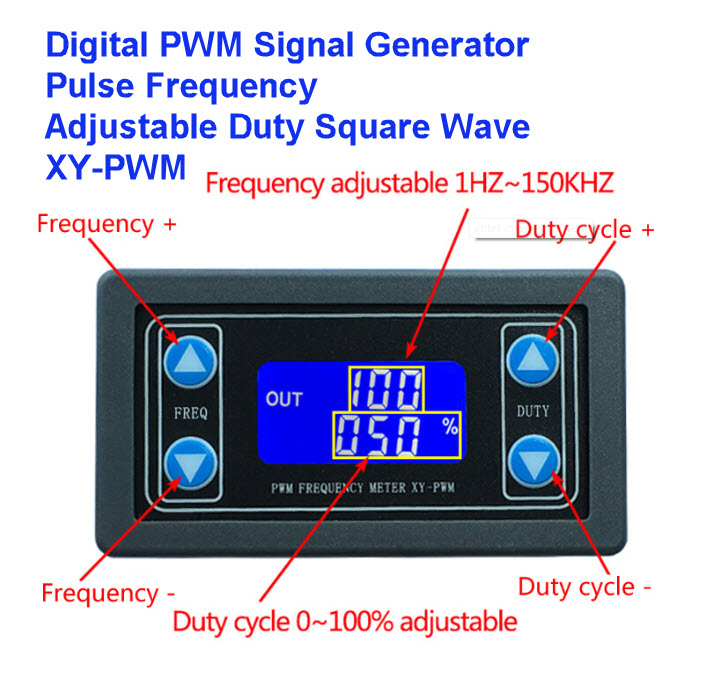 Digital PWM Signal Generator Pulse FrequencyAdjustable Duty Square Wave XY-PWM