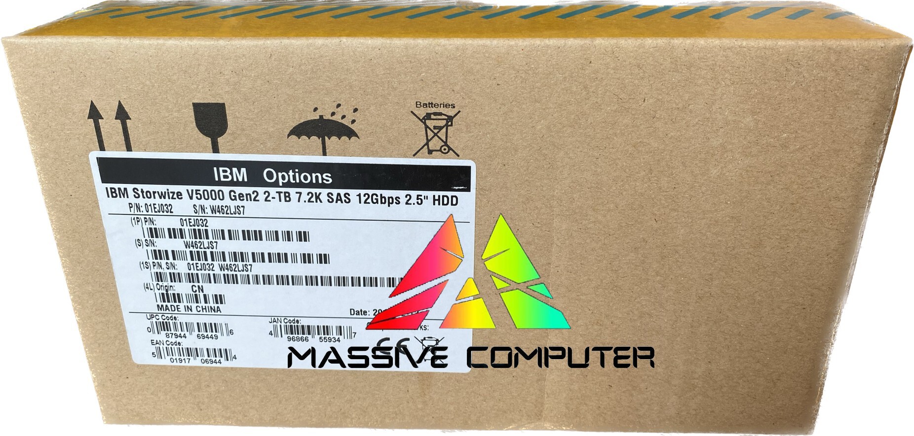 Massive Computer (ขาย จำหน่าย) HDD Hard Disk Server IBM,Lenovo Part # 01EJ032 IBM 2TB 7.2K SAS 12GB 2.5 For V5000 G2