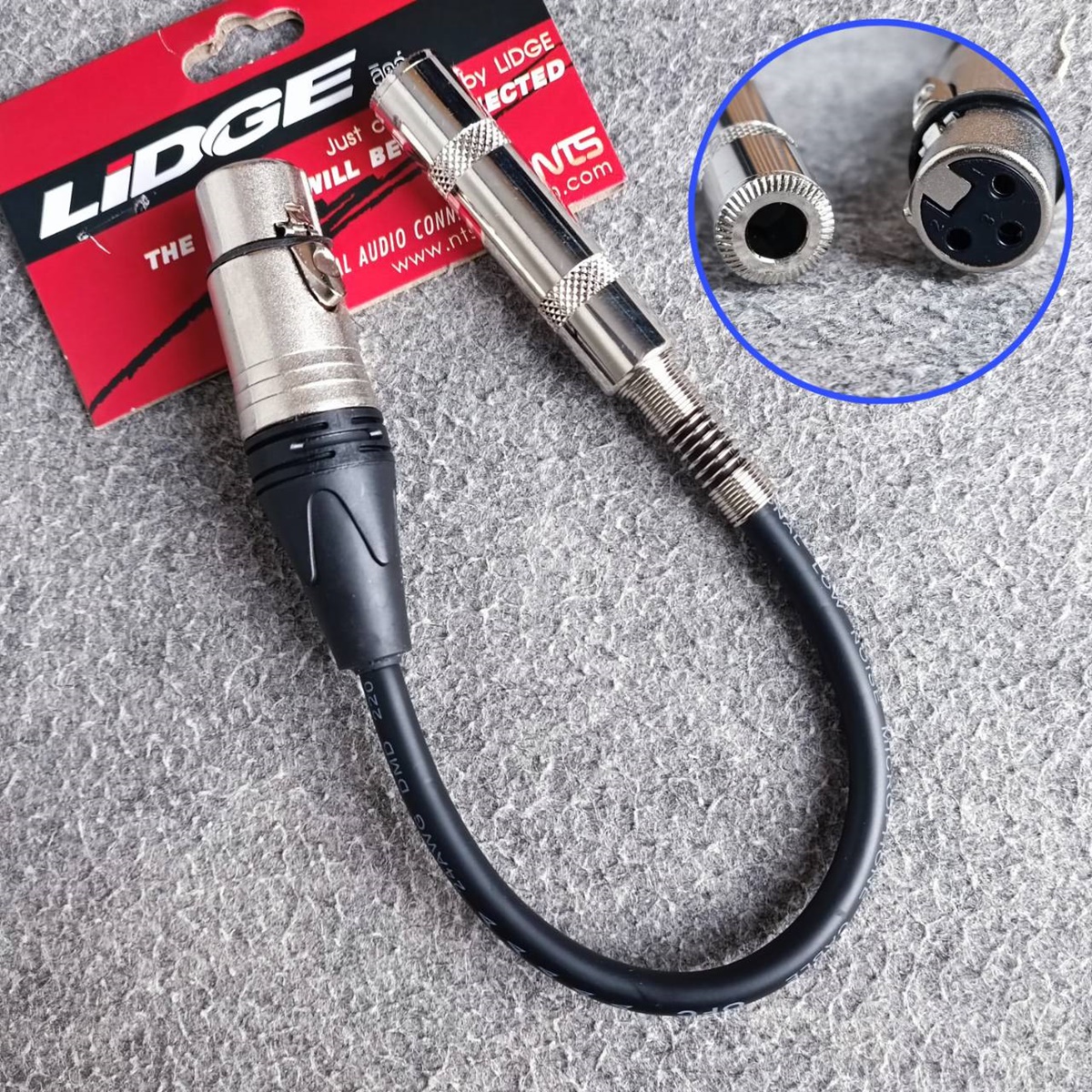 ยาว15ซม. LIDGE YM-311 สาย XLR เมีย ออก PHONE เมีย ยาว15เซน J.XLR-J.MIC สายทด สายสัญญาณ CANNON เมีย -PHONE เมีย เอไอ-ไพศาล