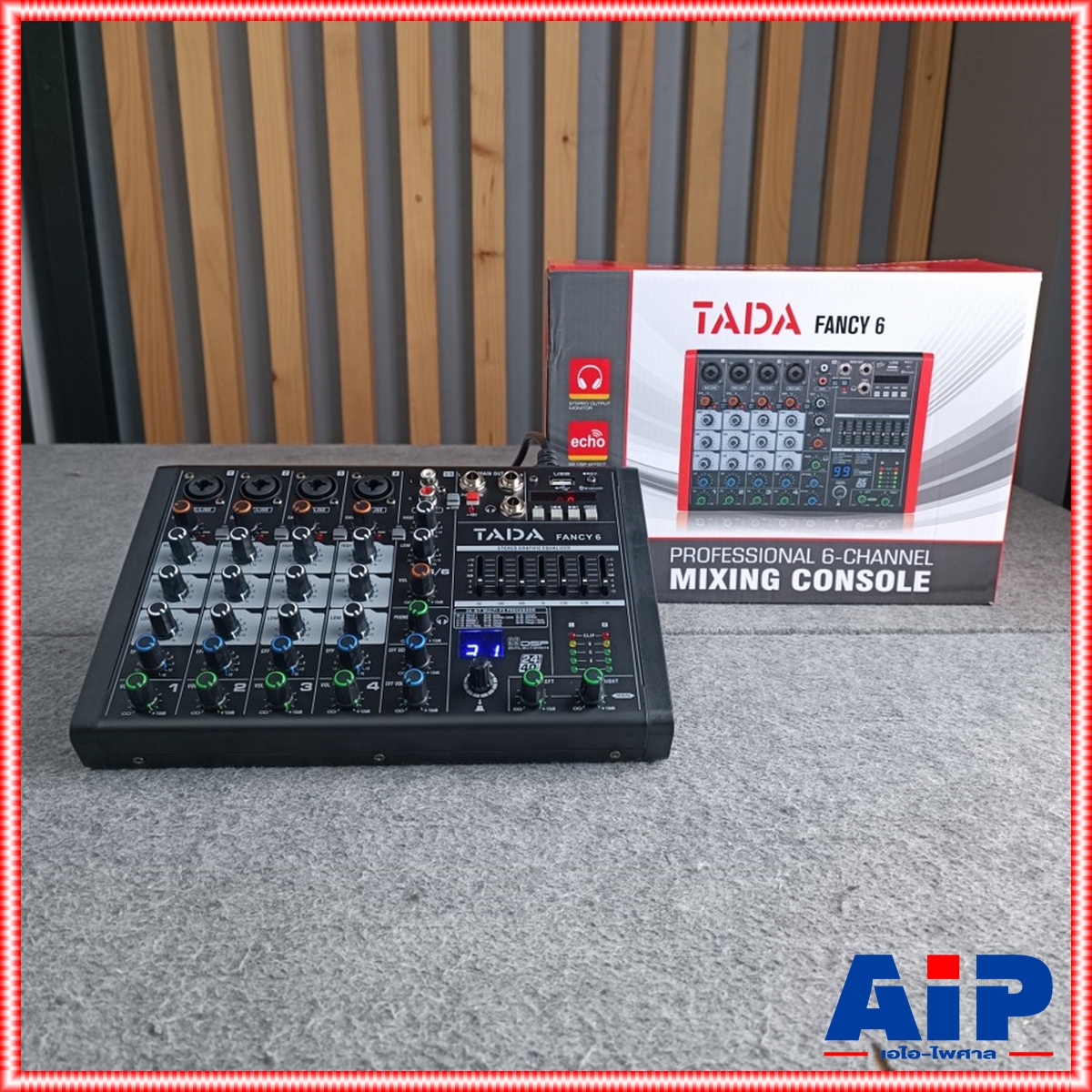 TADA FANCY-6 MIXER สีดำ มิกเซอร์ TADA Fancy 6 ช่องสัญญาณ 4 โมโน 1 สเตอริโอ แจ็ค combo มี Bluetooth มี USB เล่น Mp3 ได้ มีเอฟเฟกแท้ effect EQ 7 แบนด์ มี REC เรดคอร์ด สามารถ บันทึกเสียงได้ เอไอ-ไพศาล