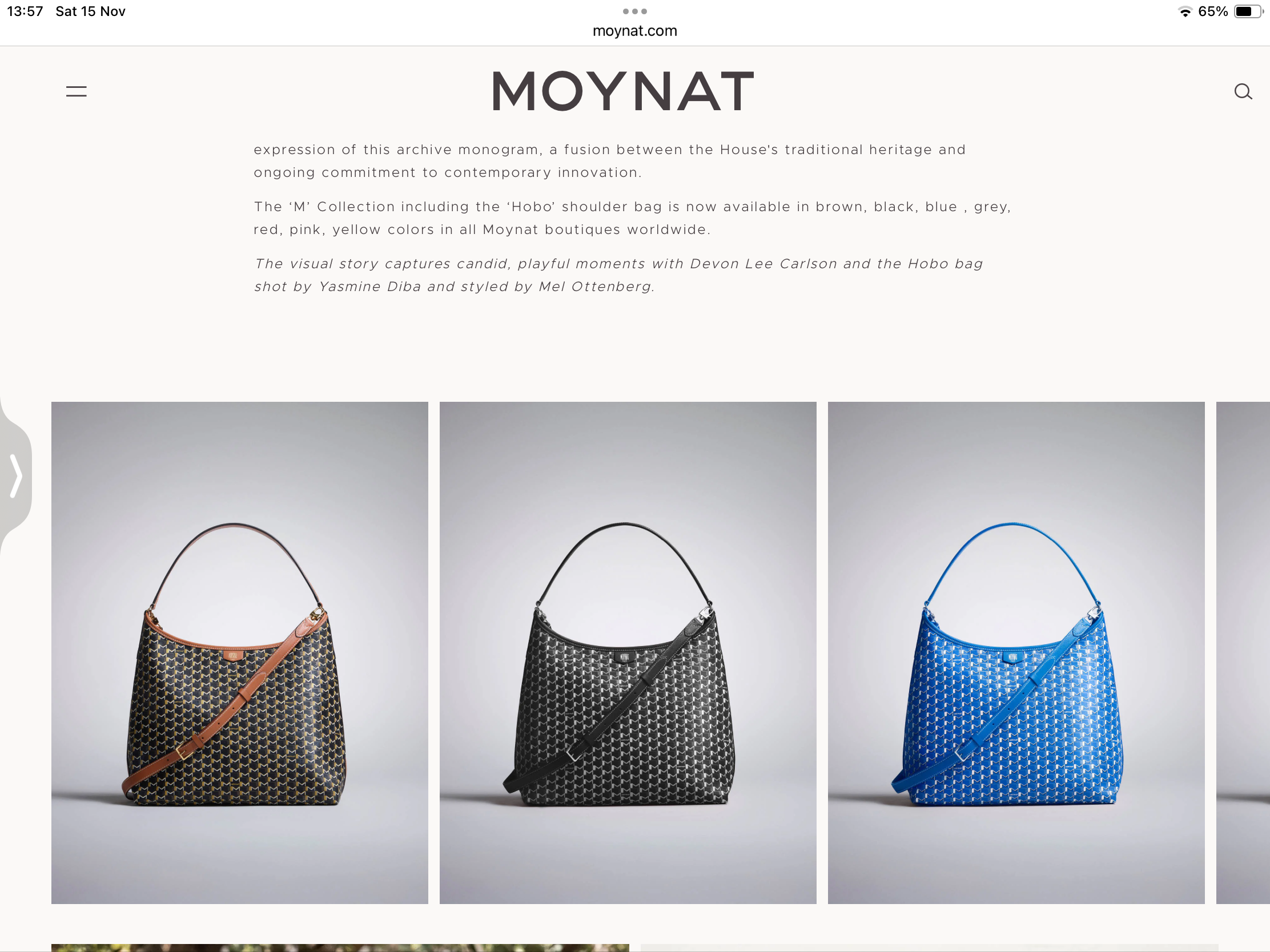 กระเป๋าแคนวาส Moynat Hobo Bag the House’s signature monogram canvas สินค้าใหม่ ของแท้