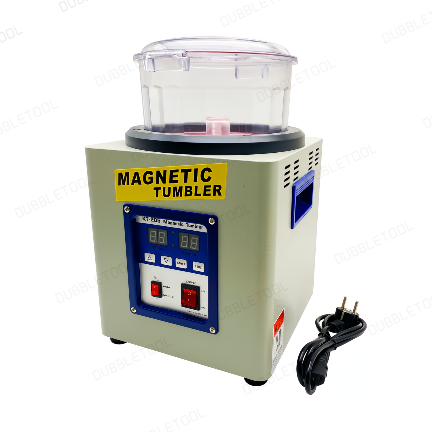 เครื่องทำความสะอาดด้วยเข็มร่อนแม่เหล็ก Magnetic Tumbler รุ่น KT-205 ความจุใช้งานเครื่อง 800 กรัม