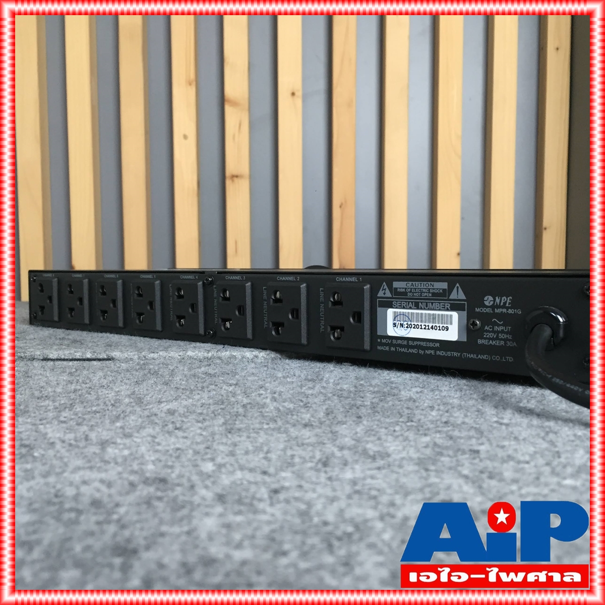 ปลั๊กพ่วงติดแร็ค NPE MPR801G ปลั๊กติดแร็ค ปลั๊กไฟตู้แร็ค ปลั๊กไฟติดตู้แร็ค รางปลั๊ก ปลั๊ก ติดแร็ค MPR 801 G AC Outlet