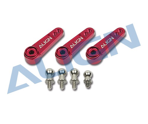 อาร์มอลู เซอร์โว 3ชิ้น Futaba Align D6FF Metal Servo Horn(M2.5)-Red