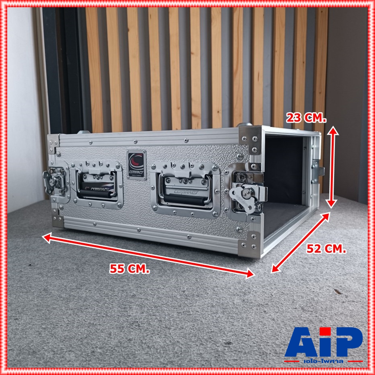 COMPACT B-4U 2ฝาหน้า-หลัง ลึก21" ผิวอลูมิเนียม แร็ค กล่องใส่เครื่องเสียง แร็คลึก21นิ้ว RACK4U เอไอ-ไพศาล