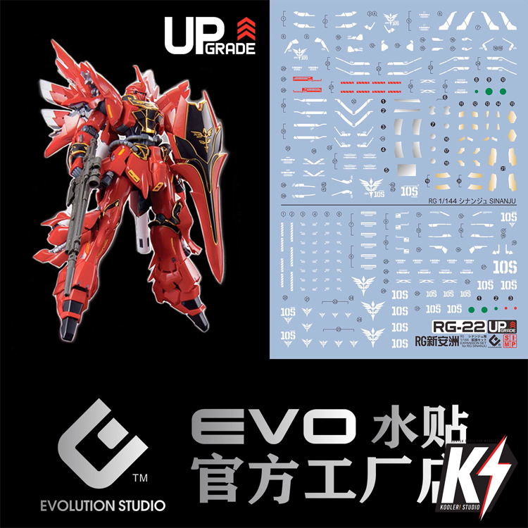 Waterdecal EVO Up Grade RG Sinanju #ดีคอลน้ำสำหรับติดกันพลา กันดั้ม Gundam พลาสติกโมเดลต่างๆ