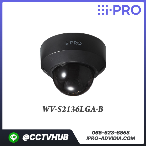 กล้องทรงโดม i-PRO รุ่น WV-S2136LGA-B S-series 2MP Network camera with AI engine