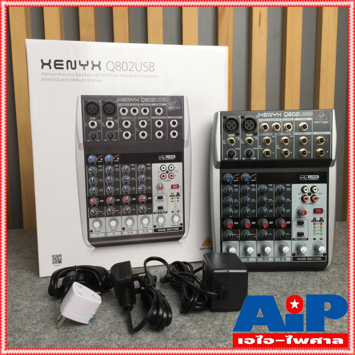 BEHRINGER XENYX Q802 USB mixer XENYX-Q802USB (มิกเซอร์ Q 802 USB ขนาด 8 Input พร้อม USB/Audio Interface) เอไอ-ไพศาล +++