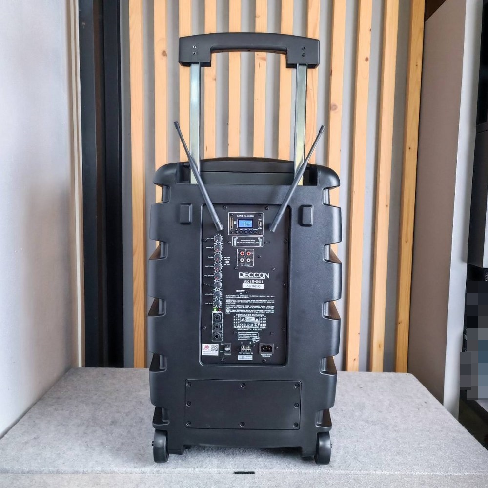 DECCON AK15-201 (NO.01) ลำโพง15นิ้ว+ไมค์ลอยUHF ตู้ลำโพงเคลื่อนที่ล้อลาก 15 นิ้ว บลูทูธ ไมโครโฟนไร้สาย UHF AK15 201เดคคอน AK15201 เอไอ-ไพศาล
