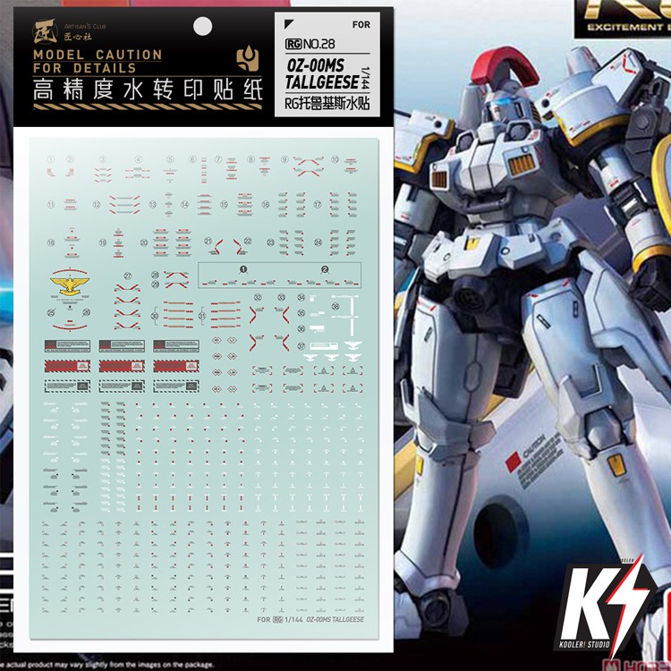 Waterdecal Artisan Club RG Tallgeese #ดีคอลน้ำสำหรับติดกันพลา กันดั้ม Gundam พลาสติกโมเดลต่างๆ