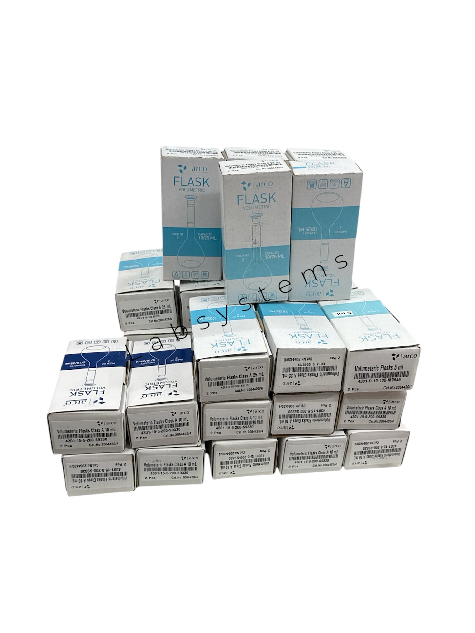 ขวดปรับปริมาตร (Flask, Volumetric Class A, Arco ) with Cer. ขนาด 5,10,25,50,100,200,250,500,1000,2000 มล