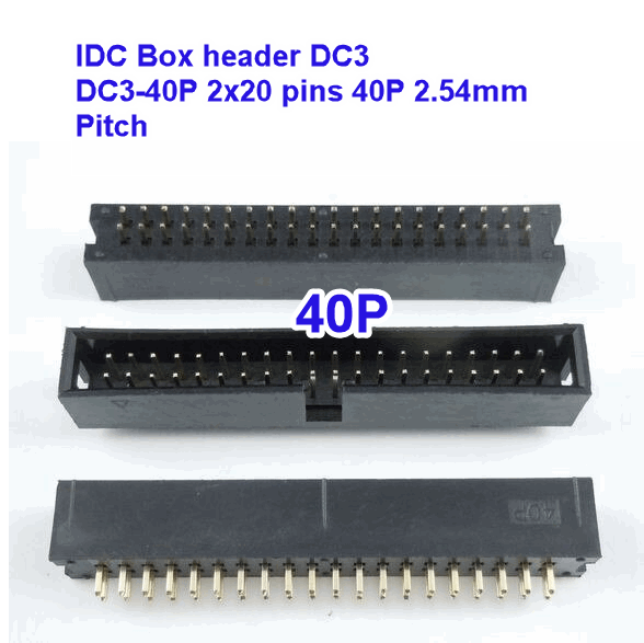 DC3-40P 2x20Pin Dual Row Pitch 2.54mm IDC Socket Connector / Male pin Header 40-pin