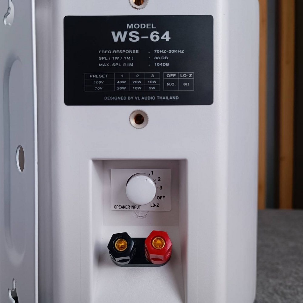 1คู่ VL AUDIO WS-64W ตู้ลำโพงแขวน สีขาว ตู้ลำโพงติดผนัง ตู้ลำโพงพร้อมขาแขวน WS 64W WS64W เอไอ-ไพศาล