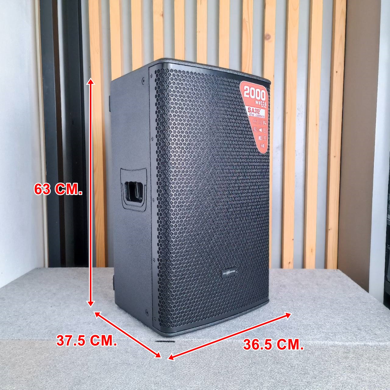 AUDIOCENTER SA312+ active speaker ตู้ไม้ ลำโพง 2 ทาง แอมป์ในตัว 2000 วัตต์ 12 นิ้ว SA-312+ SA 312+ เอไอ-ไพศาล