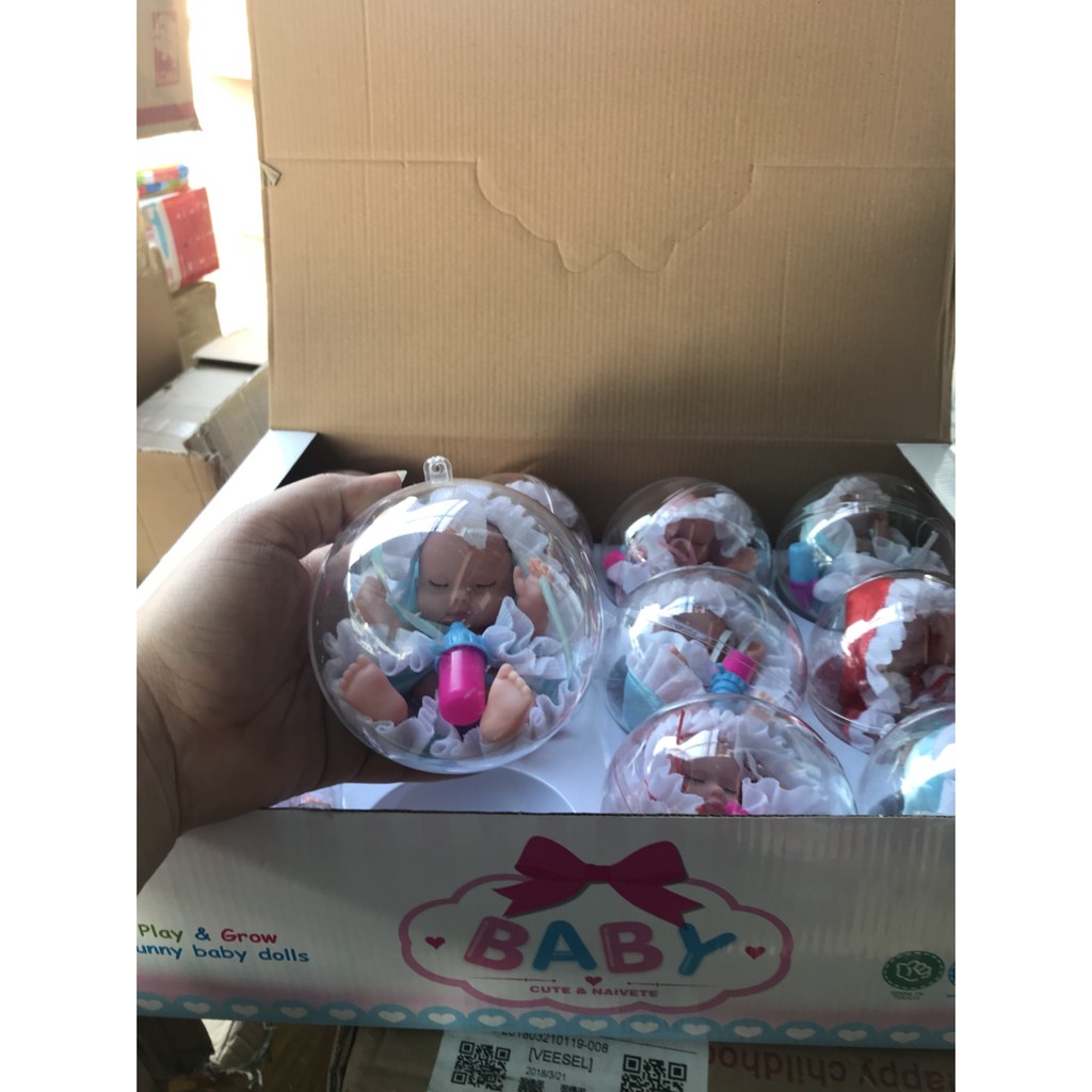 218C ของเล่นเด็กตุ๊กตาเด็กทารกบอล บอลใสพร้อมตุ๊กตาทารก ปลีกลูกละ
