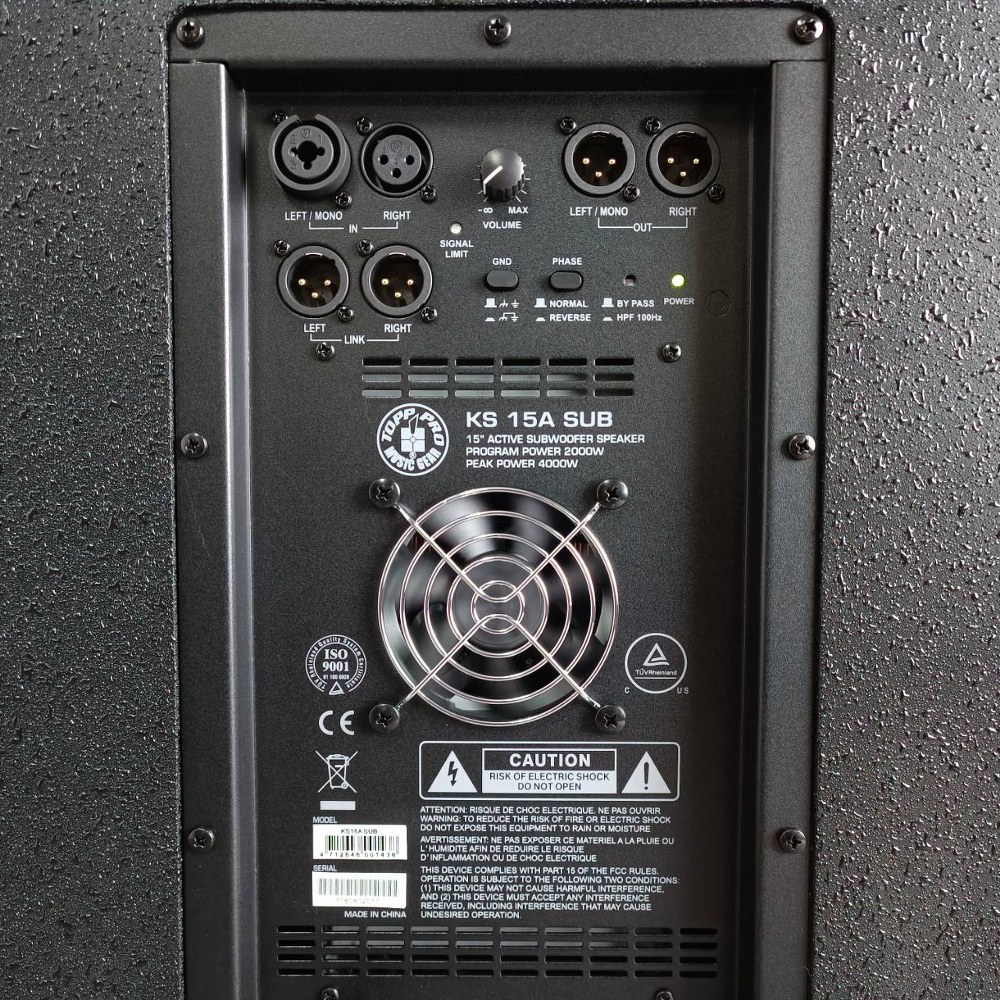 TOPPPRO KS-15A SUB ตู้ลำโพง15นิ้วSUB+AMP (ใบละ) ลำโพงซับวูฟเฟอร์ 15 นิ้ว พร้อมแอมป์ขยายในตัว KS15A SUB KS 15A SUB เอไอ-ไพศาล