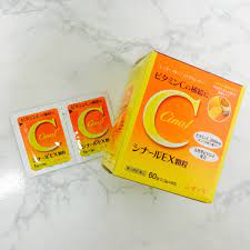 Cinal EX Vitamin C ชนิดชงวิตามินซี2,000mg +วิตมินB2+วิตามินE อนูเล็กดูดซึมได้ดีมากขึ้น ป้องกันแสงแดด สะท้อนแดดออกจากตัว ลดคราบกระฝ้าจุดด่างดำ ทำให้ผิวขาวทั้งตัว