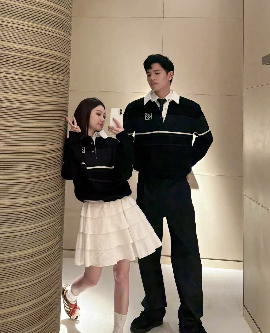**do** เสื้อแขนยาวคอปก LV Monogram Jacquard Long-Sleeved Polo Shirt สินค้าใหม่ ของแท้