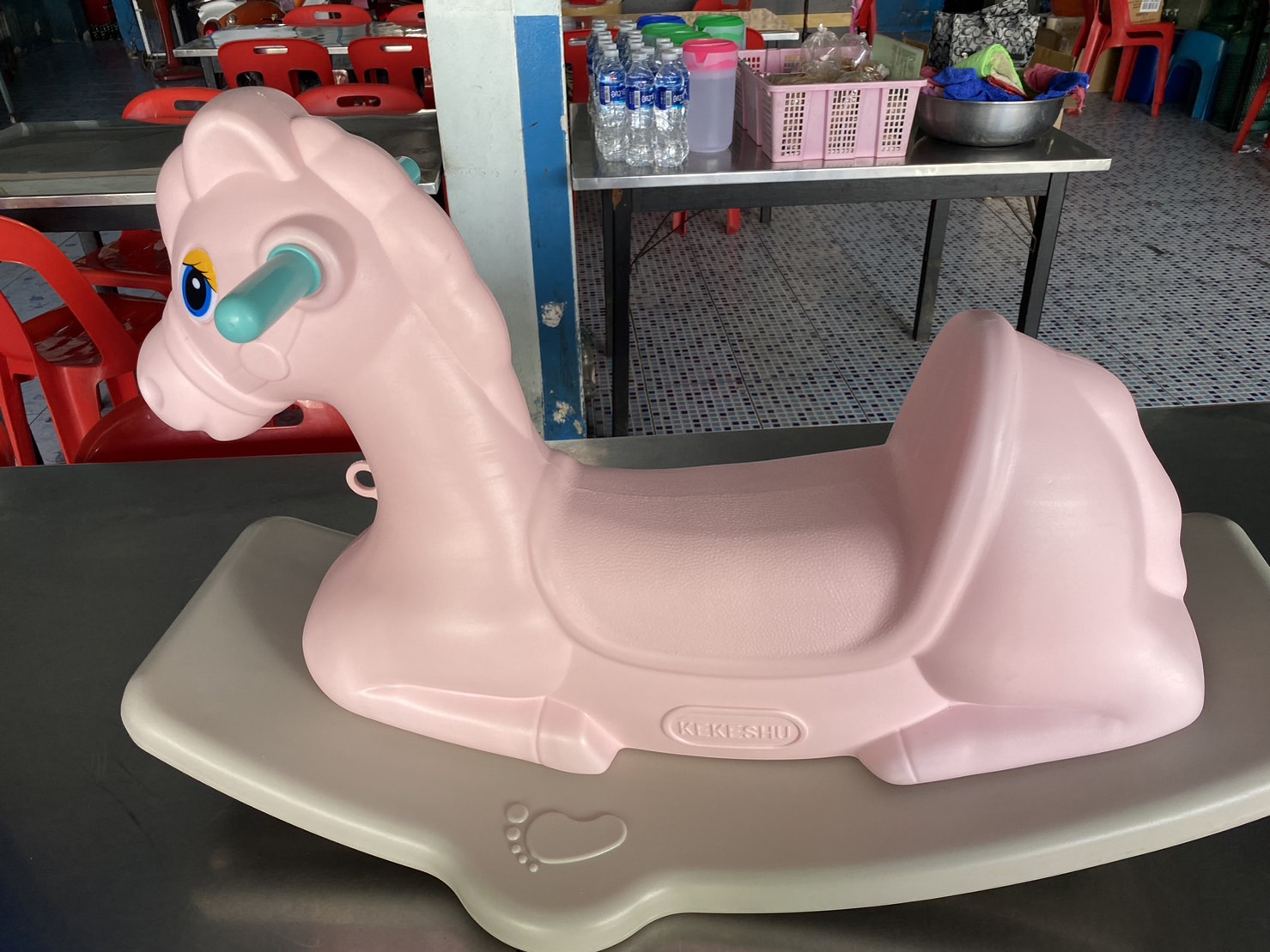 9056 ของเล่นสนามม้าโยกเยกพลาสติกเสียงดนตรี ม้าโยกของเล่น ปลีกตัวละ