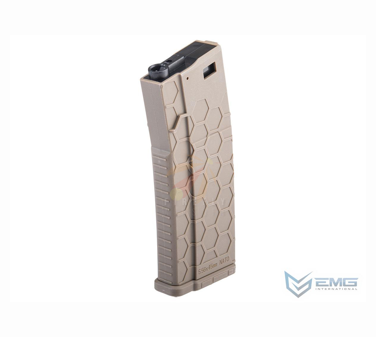 EMG HEXMAG LICENSED 230RD POLYMER MID-CAP MAGAZINE FOR M4 / M16 SERIES AIRSOFT AEG RIFLES (COLOR: DARK EARTH / SINGLE MAGAZINE)