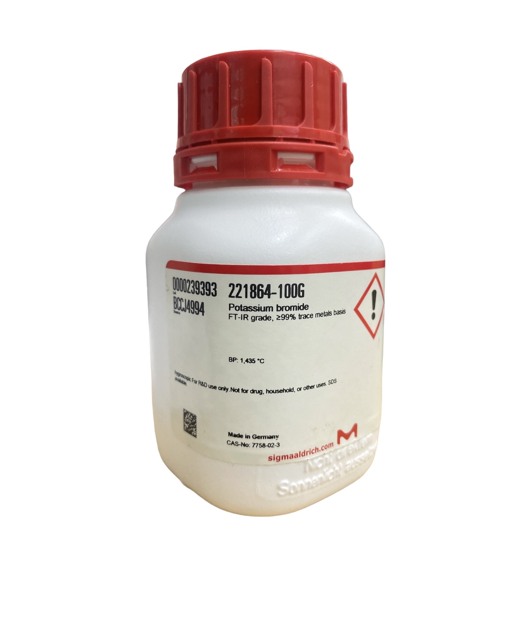 Potassium bromide FT-IR grade, ≥99% trace metals basis 100 g -sigma aldrich
