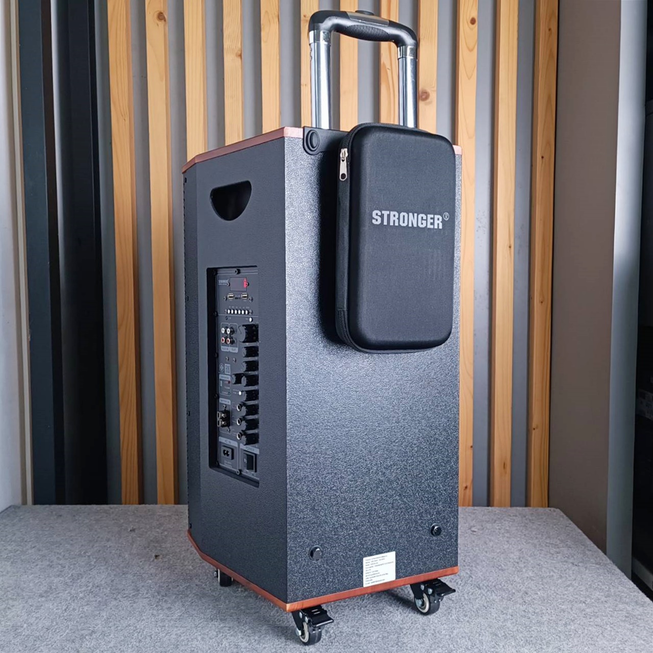 STRONGER STG-8112A ตู้ลำโพงไม้ ล้อลาก 12นิ้ว พร้อมไมค์ลอย ลำโพงบลูธูท ลำโพงพกพา ลำโพงล้อลาก ลำโพงกลางแจ้ง STG 8112A STG8112A เอไอ-ไพศาล