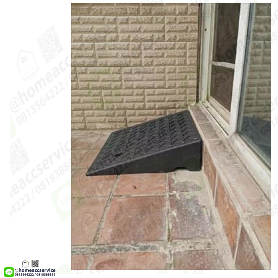 ทางลาดยางปีนฟุตบาท รวมสูง 26ซม. 16+ส่วนเสริม11(-1ซม.) ลาด 135ซม. กว้าง 50ซม. หนัก 44kg - Rubber Ramp with Extention 26x135x50 cm (16+10) 44kg