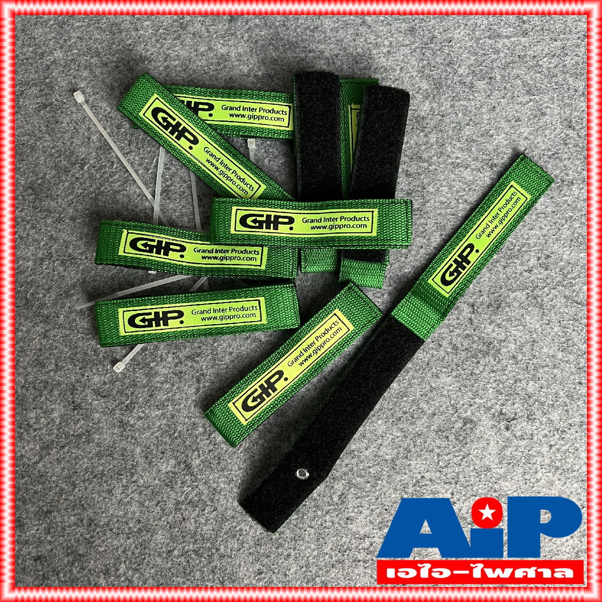 แพ็ค10เส้น สายรัดGIP สีเขียว สายรัดสาย สายรัดสายลำโพง สายรัดสายสัญญาณ GIP สายรัด ยาว 272mm