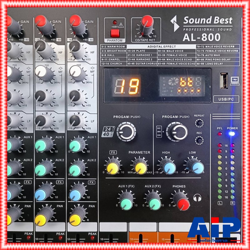 SOUNDBEST AL-800 POWERMIXER เพาเวอร์มิกซ์ 600Wx2 เครื่องขยายเสียง เพาเวอร์ มิกเซอร์ เอฟเฟคแท้ SOUND BEST AL 800 AL800 เอไอ-ไพศาล