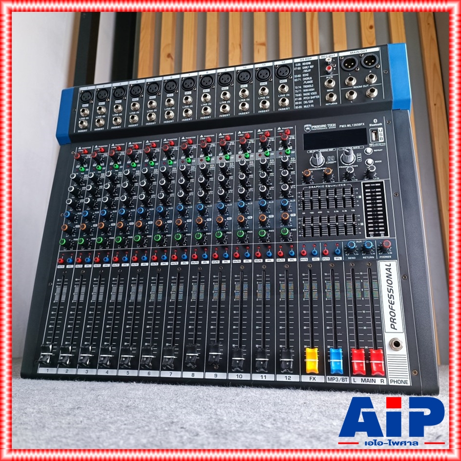 PROEUROTECH PMX-ML12650FX POWERMIXER รุ่นใหม่ เพาเวอร์มิกเซอร์ 650วัตต์ 12ช่อง โปรยูโรเทค PMX ML 12650 FX PMXML12650FX เอไอ-ไพศาล